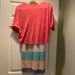 Splendid pink and tie dye tee shirt dress
